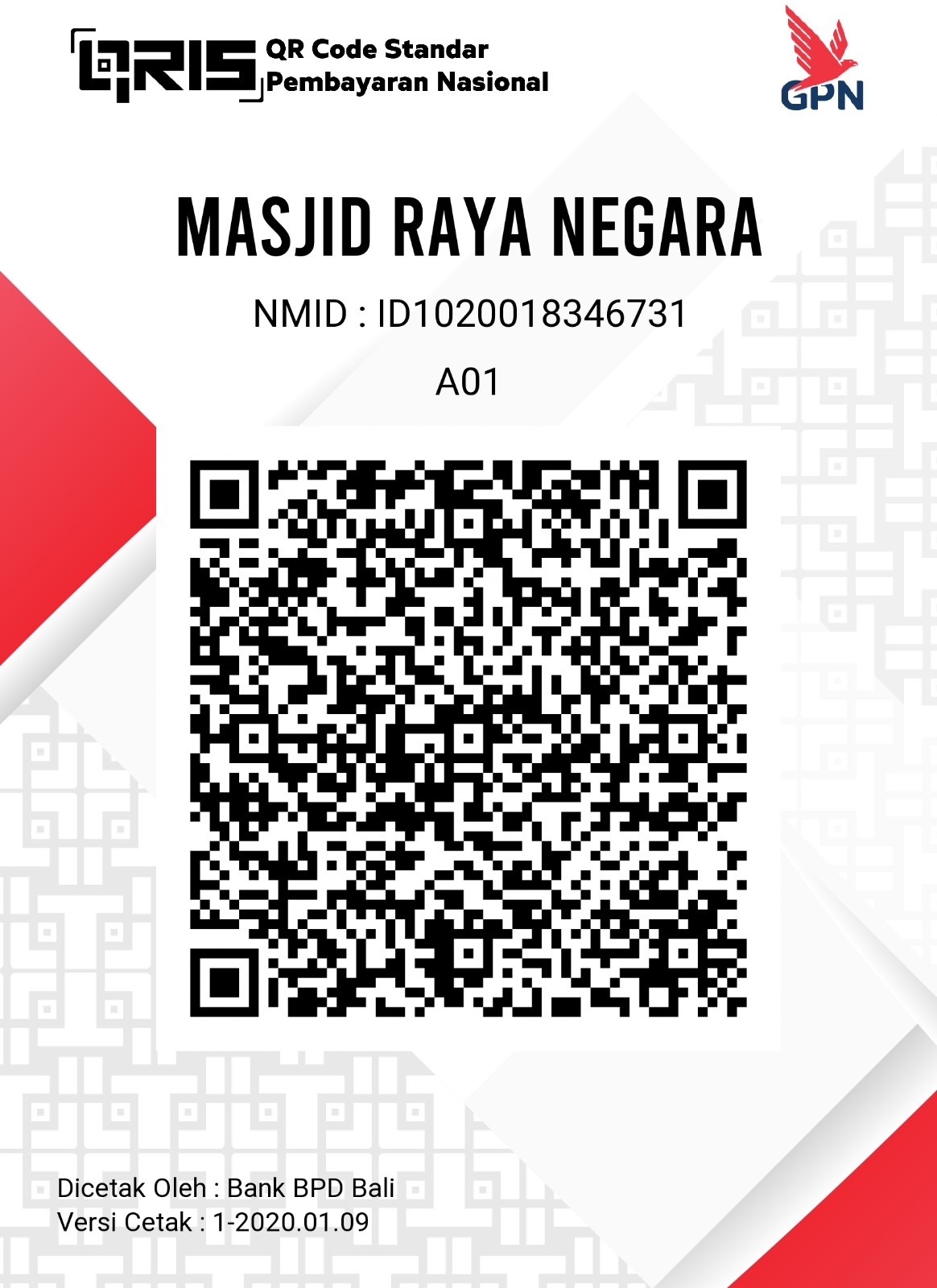 QRIS Masjid Raya Negara